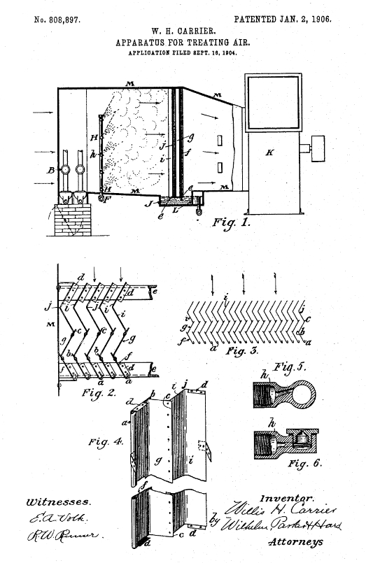 Patent for the Apparatus for Treating Air