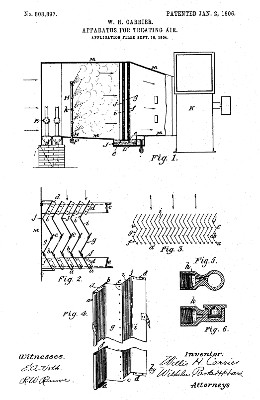 Patent for the Apparatus for Treating Air Patent for the Apparatus for Treating Air