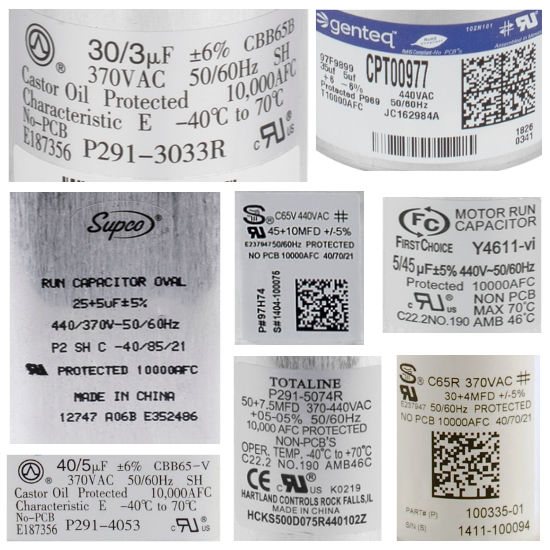 Examples of Capacitor Labels